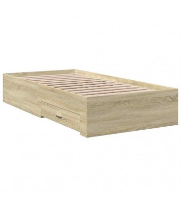 vidaXL Bed Frame with Drawers without Mattress Sonoma Oak 75x190 cm