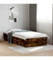 vidaXL Bed Frame with Drawers without Mattress Smoked Oak 75x190 cm