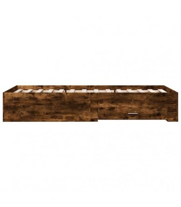 vidaXL Bed Frame with Drawers without Mattress Smoked Oak 75x190 cm