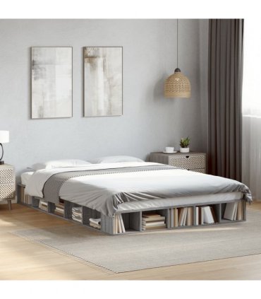vidaXL Bed Frame without Mattress Grey Sonoma 150x200 cm