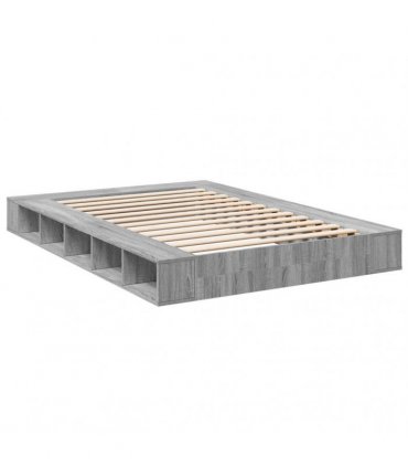 vidaXL Bed Frame without Mattress Grey Sonoma 150x200 cm