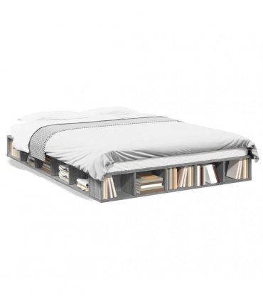 vidaXL Bed Frame without Mattress Grey Sonoma 140x200 cm