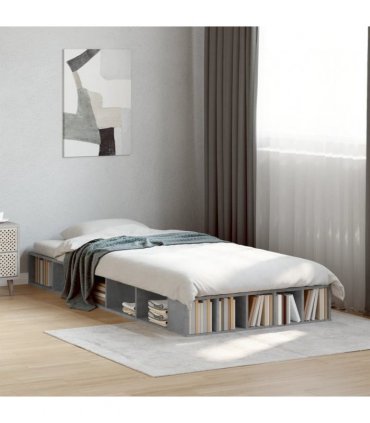 vidaXL Bed Frame without Mattress Concrete Grey 90x200 cm