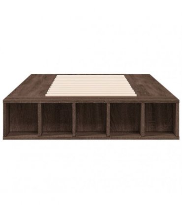 vidaXL Bed Frame without Mattress Brown Oak 90x200 cm
