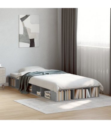 vidaXL Bed Frame without Mattress Concrete Grey 75x190 cm