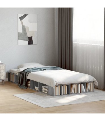 vidaXL Bed Frame without Mattress Grey Sonoma 75x190 cm