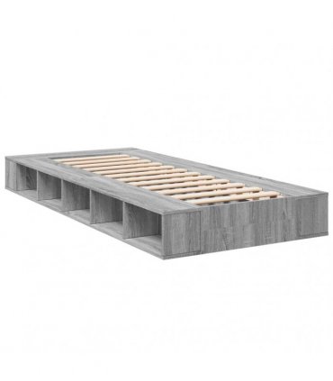 vidaXL Bed Frame without Mattress Grey Sonoma 75x190 cm