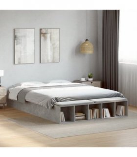 vidaXL Bed Frame without Mattress Concrete Grey 160x200 cm