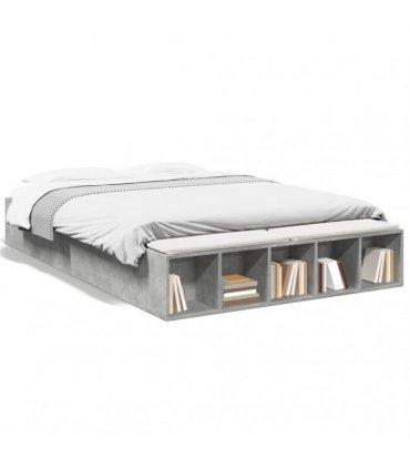 vidaXL Bed Frame without Mattress Concrete Grey 160x200 cm