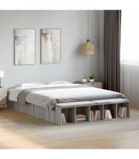 vidaXL Bed Frame without Mattress Grey Sonoma 150x200 cm