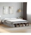 vidaXL Bed Frame without Mattress Grey Sonoma 150x200 cm