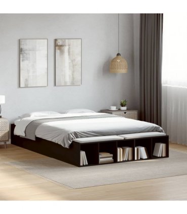 vidaXL Bed Frame without Mattress Black 135x190 cm