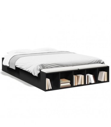 vidaXL Bed Frame without Mattress Black 135x190 cm