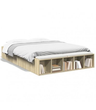 vidaXL Bed Frame without Mattress Sonoma Oak 135x190 cm