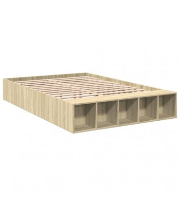 vidaXL Bed Frame without Mattress Sonoma Oak 135x190 cm
