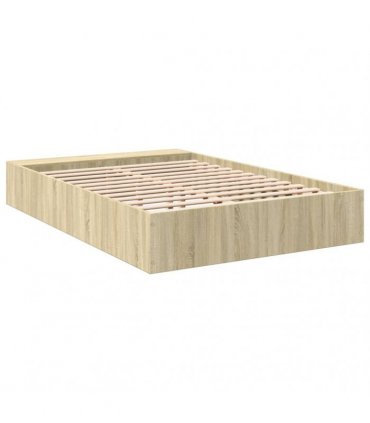 vidaXL Bed Frame without Mattress Sonoma Oak 135x190 cm