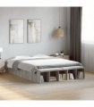 vidaXL Bed Frame without Mattress Grey Sonoma 135x190 cm