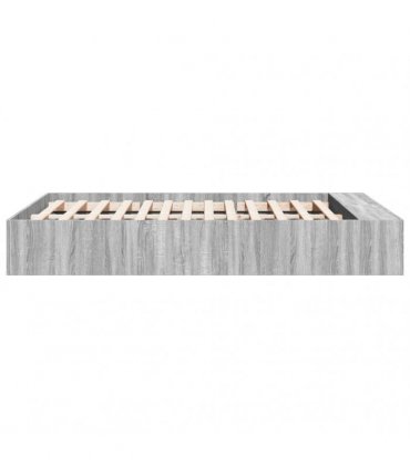 vidaXL Bed Frame without Mattress Grey Sonoma 135x190 cm