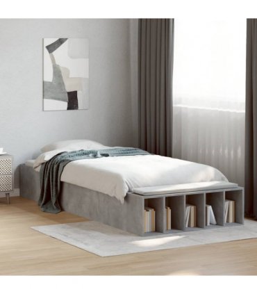 vidaXL Bed Frame without Mattress Concrete Grey 100x200 cm