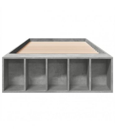vidaXL Bed Frame without Mattress Concrete Grey 100x200 cm