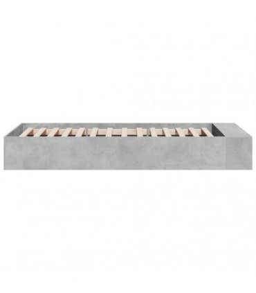 vidaXL Bed Frame without Mattress Concrete Grey 100x200 cm