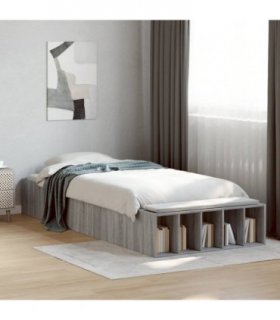 vidaXL Bed Frame without Mattress Grey Sonoma 100x200 cm
