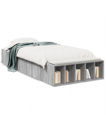 vidaXL Bed Frame without Mattress Grey Sonoma 100x200 cm