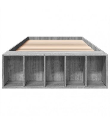 vidaXL Bed Frame without Mattress Grey Sonoma 100x200 cm