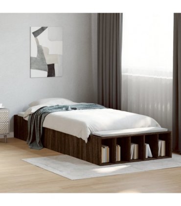 vidaXL Bed Frame without Mattress Brown Oak 100x200 cm