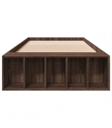 vidaXL Bed Frame without Mattress Brown Oak 100x200 cm
