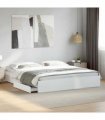 vidaXL Bed Frame with Drawers without Mattress White 200x200 cm