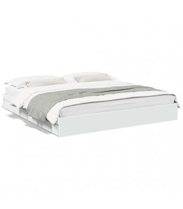 vidaXL Bed Frame with Drawers without Mattress White 200x200 cm