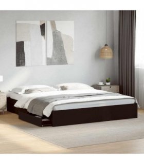 vidaXL Bed Frame with Drawers without Mattress Black 200x200 cm