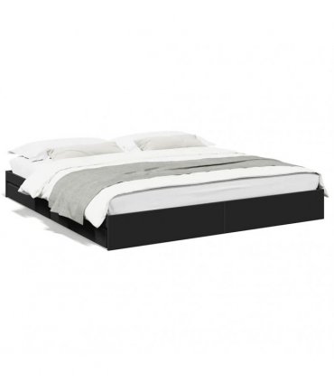 vidaXL Bed Frame with Drawers without Mattress Black 200x200 cm