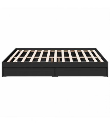 vidaXL Bed Frame with Drawers without Mattress Black 200x200 cm