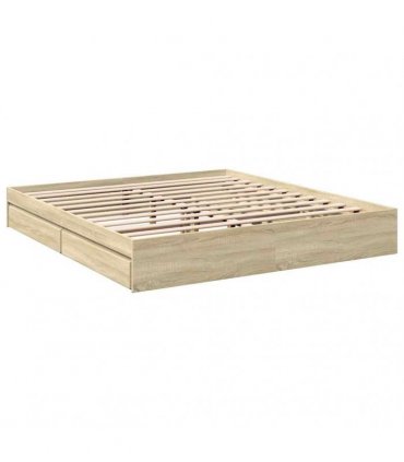 vidaXL Bed Frame with Drawers without Mattress Sonoma Oak 200x200 cm