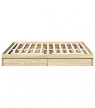vidaXL Bed Frame with Drawers without Mattress Sonoma Oak 200x200 cm