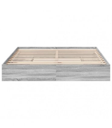 vidaXL Bed Frame with Drawers without Mattress Grey Sonoma 200x200 cm