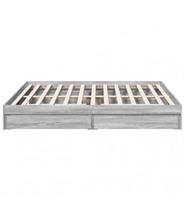 vidaXL Bed Frame with Drawers without Mattress Grey Sonoma 200x200 cm