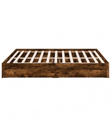 vidaXL Bed Frame with Drawers without Mattress Smoked Oak 180x200 cm