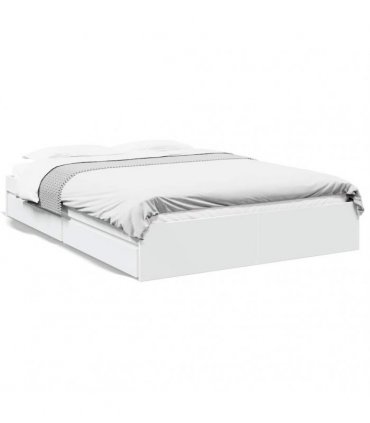 vidaXL Bed Frame with Drawers without Mattress White 150x200 cm