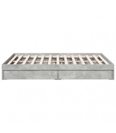 vidaXL Bed Frame with Drawers without Mattress Concrete Grey 150x200cm
