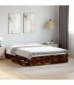 vidaXL Bed Frame with Drawers without Mattress Smoked Oak 120x200 cm