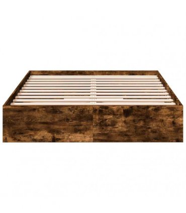 vidaXL Bed Frame with Drawers without Mattress Smoked Oak 120x200 cm