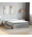 vidaXL Bed Frame with Drawers without Mattress Grey Sonoma 120x200 cm