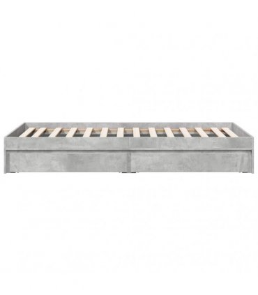 vidaXL Bed Frame with Drawers without Mattress Concrete Grey 100x200cm