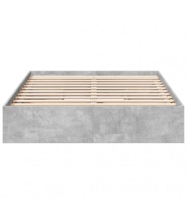 vidaXL Bed Frame with Drawers without Mattress Concrete Grey 135x190cm