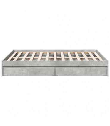 vidaXL Bed Frame with Drawers without Mattress Concrete Grey 135x190cm