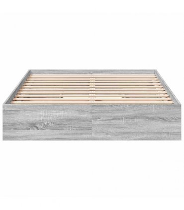 vidaXL Bed Frame with Drawers without Mattress Grey Sonoma 120x190 cm