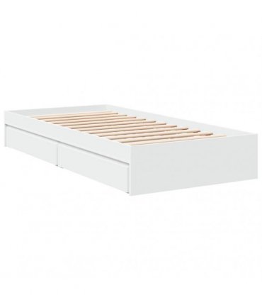 vidaXL Bed Frame with Drawers without Mattress White 90x190 cm